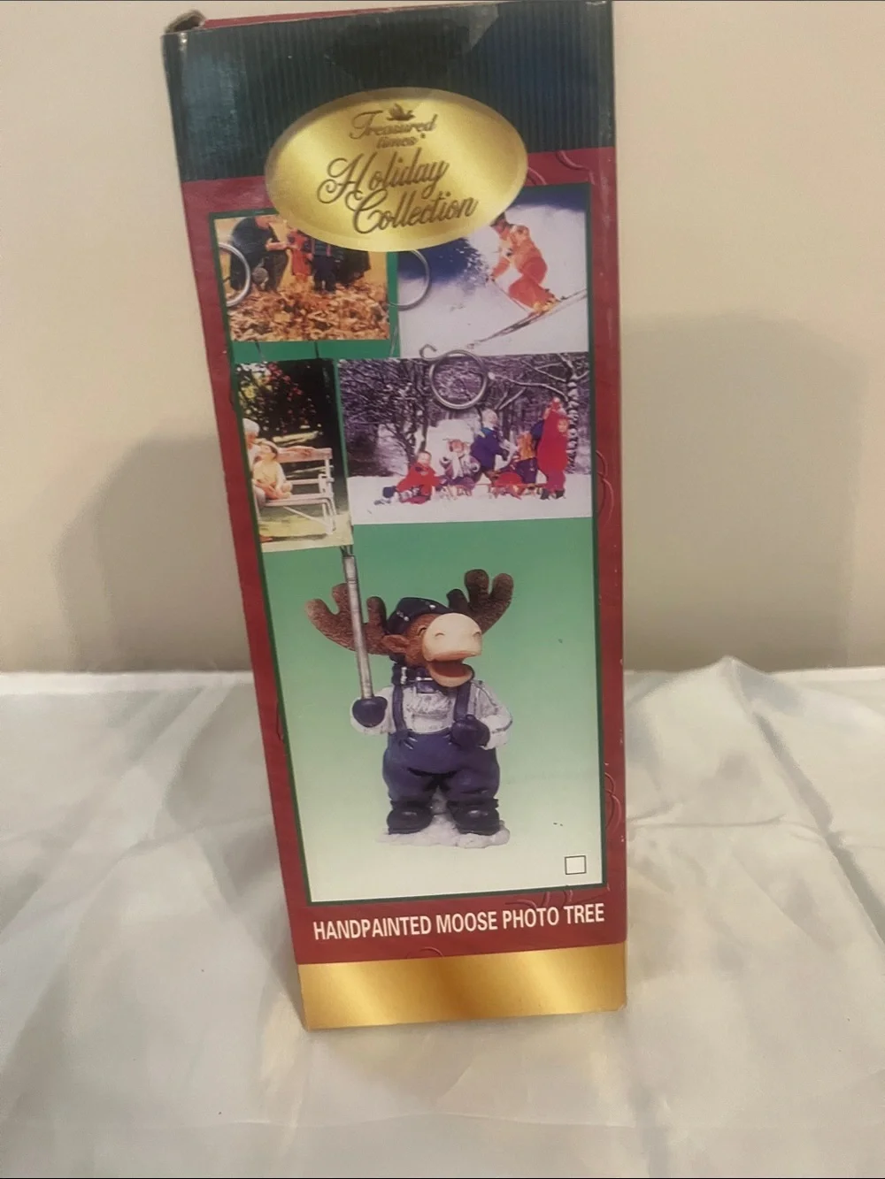 Treasured Times Holiday Collection Handpainted Moose Photo Tree  New in Box